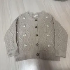 バースデイ ママラク 韓国 ベージュ カーディガン 110