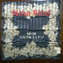 【新品】Nina Ricci シルク&コットン花柄リボンスカーフ