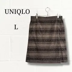 ユニクロ リバーシブル フリース ラップスカート 巻きスカート 防寒 Lのサムネイル