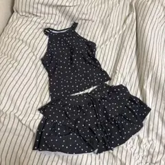 【美品】黒いハート模様の水着セット
