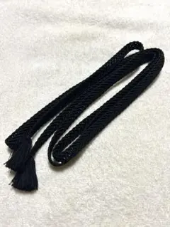 黒の編み込み帯締め　和服小物