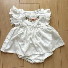 BREEZE ロンパース ホワイト 70cm 花刺繍