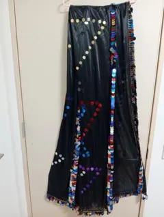 ベリーダンス用 黒い衣装 カラフルコイン付き