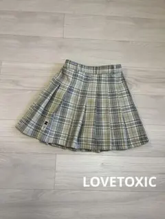 LOVE TOXIC プリーツスカート ベージュ系チェック