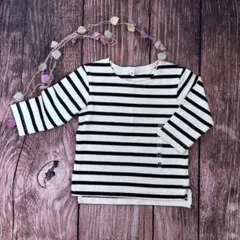 【新品】MUJI 長袖Tシャツ ストライプ柄 80cm