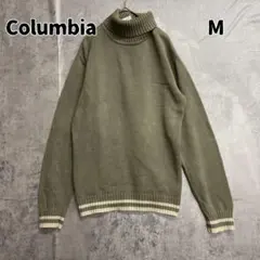 コロンビア タートルネックニット カーキ リブ編み 刺繍ロゴ 長袖【8861】のサムネイル