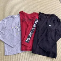 長袖　ロンT　120サイズ　３枚セット　男の子　グレー　赤　黒　新幹線