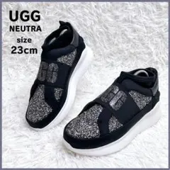 UGG アグ ニュートラ スニーカー ラメ ブラック 23cm 厚底 スリッポン
