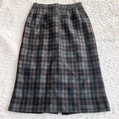 Burberry's バーバリーズ　シルク混　チェック柄　ウールスカート　11号