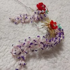 和風髪飾り 2点セット 紫と白