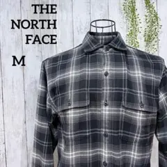 ザノースフェイス 美品 ネルシャツ M 長袖 チェック柄 アウトドア グレー系