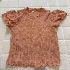 GU フリルスリーブ トップス オレンジ150cm