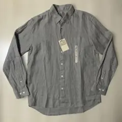 新品 無印良品 ヘンプ洗いざらし長袖シャツ ライトグレー Mサイズ