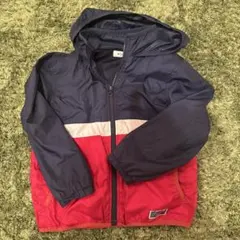 キッズ フード付きジャケット ネイビーとレッド