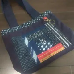 藍染 古布 パッチワーク ショルダーバッグ - メルカリ