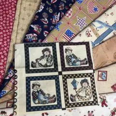 USAコットン　ビス&ベリ　ビンテージ　パッチワーク　カントリー　レアセット