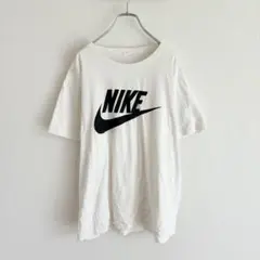 A609 NIKE ビッグロゴ　半袖　Tシャツ　カットソー　ホワイト　古着