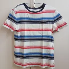Gap Kids 半袖Tシャツ　150　ブルー　レッド　ボーダー　ストライプ