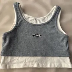 SHEIN レイヤード風デザイン クロップドタンクトップ