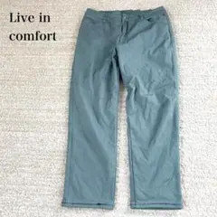 リブインコンフォート ストレートボアパンツ XL コットン 裏起毛 カジュアル