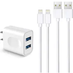 新品未使用 iPhone Apple充電器アダプタ2ポート ケーブル1m*2本付