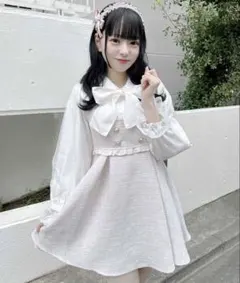 ROJITA ロジータ ボウタイリボンツイードワンピース ピンク