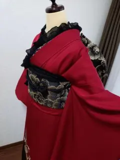 振袖フルセット 赤 花柄 逸品 成人式のサムネイル