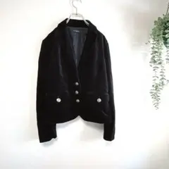 【P37】LATIMES レディース テーラードジャケット ベロア　9号　 M