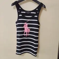 RALPH LAUREN ピンクポニー ボーダー柄タンクトップのサムネイル