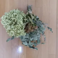 ドライフラワー スワッグ 約40cm アナベル　ユーカリ　ボリュームあり