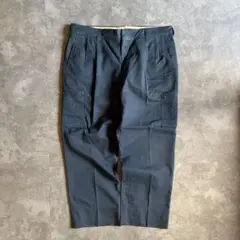 70s 80s ヴィンテージ ワークパンツ W36 ネイビー ワイド 極太 古着のサムネイル