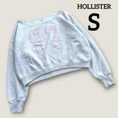 HOLLISTER ビックロゴ　裏起毛　ボートネック　プルオーバー　S