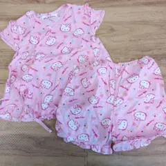 HELLO KITTY 上下セット甚平 110 ピンク