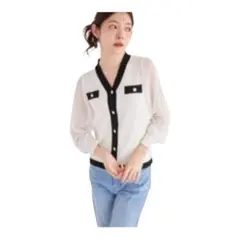 toccocloset/トッコクローゼット　配色シアーカーディガンのサムネイル