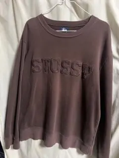 レア OLDSTUSSY ステューシー ブラウン スウェット Mサイズ　紺タグ