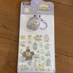 【正規品】ポケモン　モクロー　キャンディボンボンステッカー　キーホルダー付き