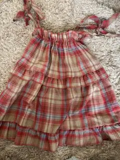 nugu チェックリボンブラウス