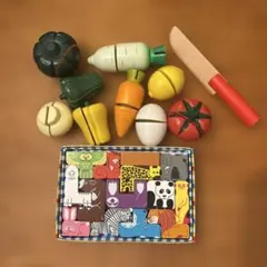 【知育玩具】こどもちゃれんじ かたちのつみあげサーカス．ボーネルンド野菜セット