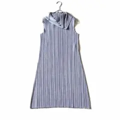 PLEATS PLEASE　膝丈ワンピース　アシンメトリー変形ネック　ラベンダーのサムネイル