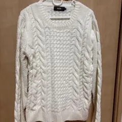 AZUL by MOUSSY ケーブルニットセーター M ホワイト