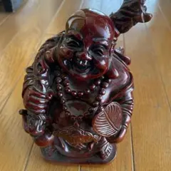 木堀り七福神 笑顔万歳 布袋さん 福を呼ぶ縁起物 古美術品
