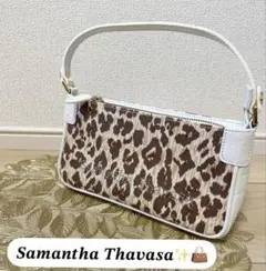 Samantha Thavasaレオパード柄ヒョウ柄レディースハンドバッグ美品