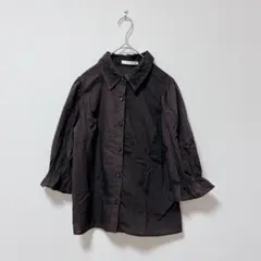 アミスタ【M】ブラウス/袖フリル 花柄刺繍 綿 大人可愛い シンプル 長袖 秋冬