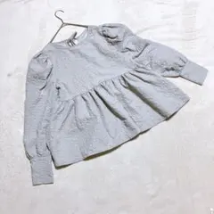 ラジエム ＊ ポコポコ ティアード ブラウス チュニック グレー 体型カバーのサムネイル