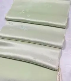 w-006 正絹帯揚げ　着物　グラデーション　花模様　ミントグリーン
