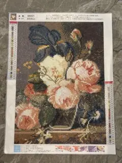 【完成品】お花 ダイヤモンドアート約35×25㎝