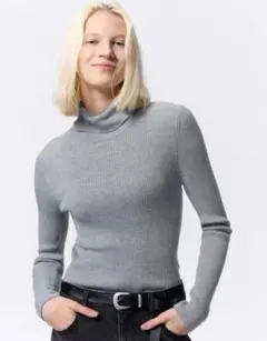 GU リブ タートルネックセーター 長袖