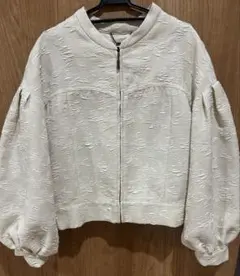 ZARA ジャガードボンバージャケット ライトイエロー - メルカリ