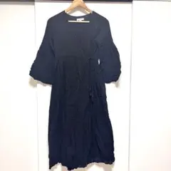 バルーン袖 ロングワンピース