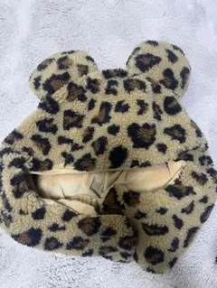 Disneyヒョウ柄フリース帽子【美品】